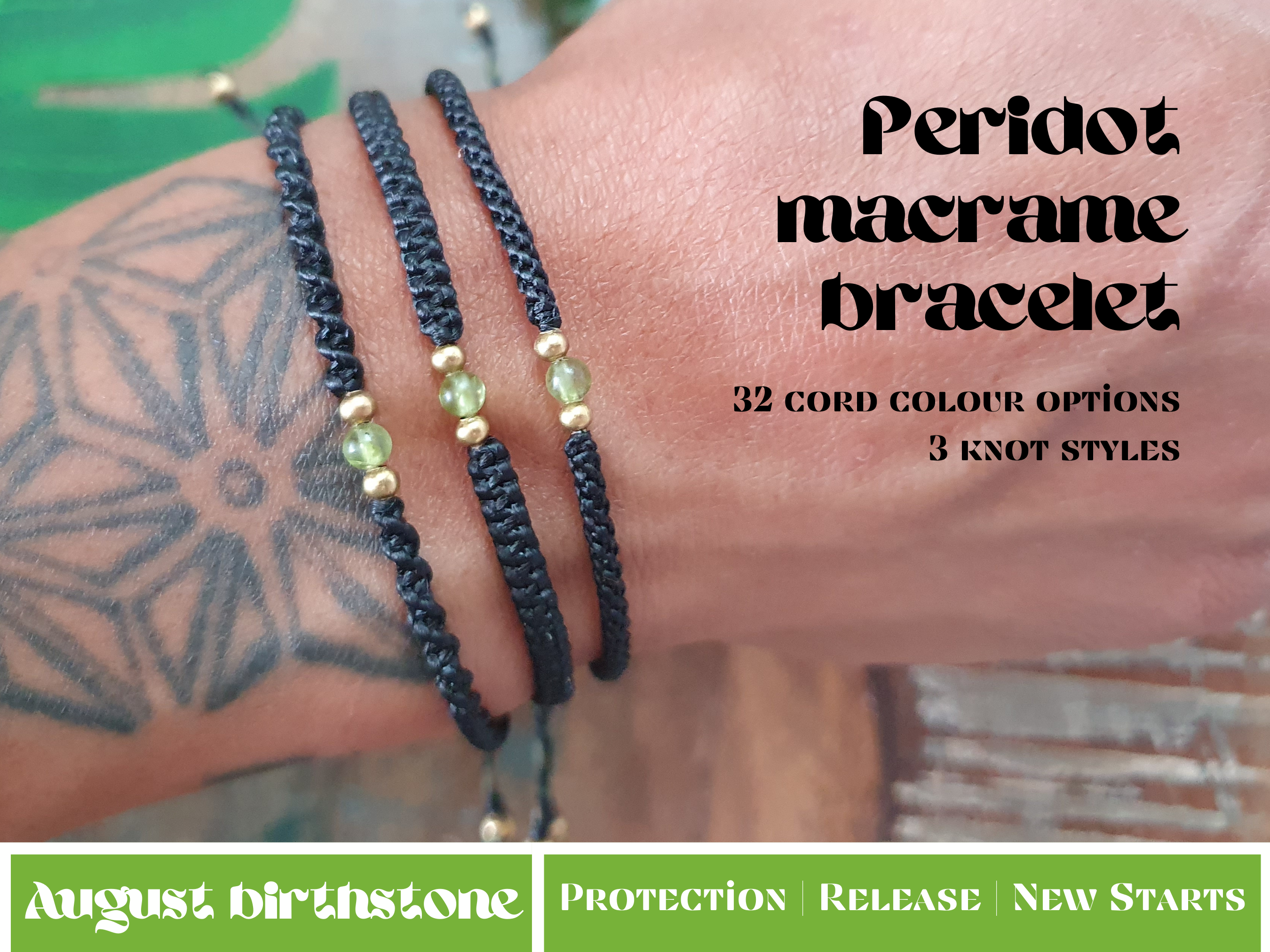 Mens peridot sale bracelet