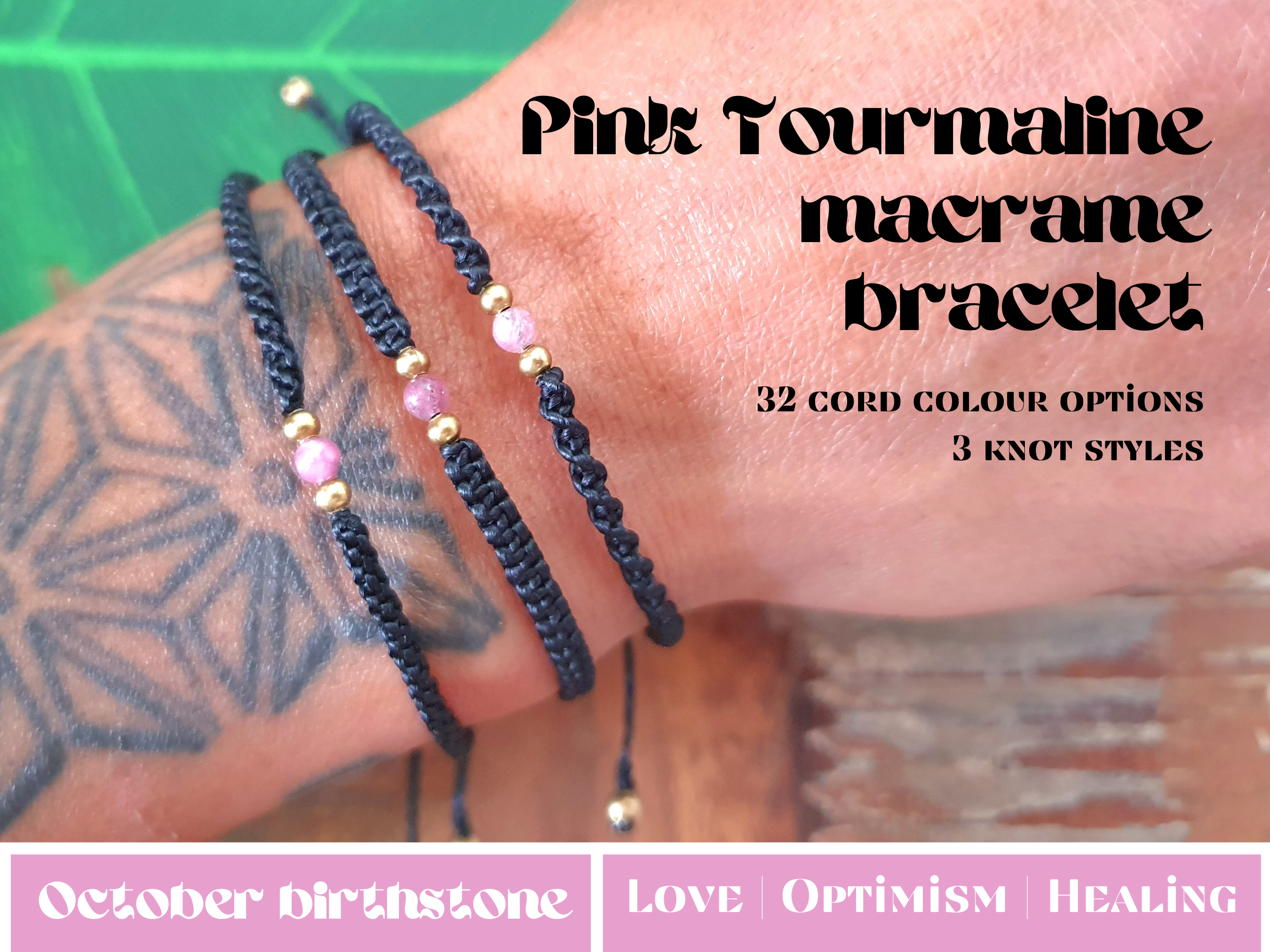 Knotted Tourmaline selling Cactus Flower Bracelet