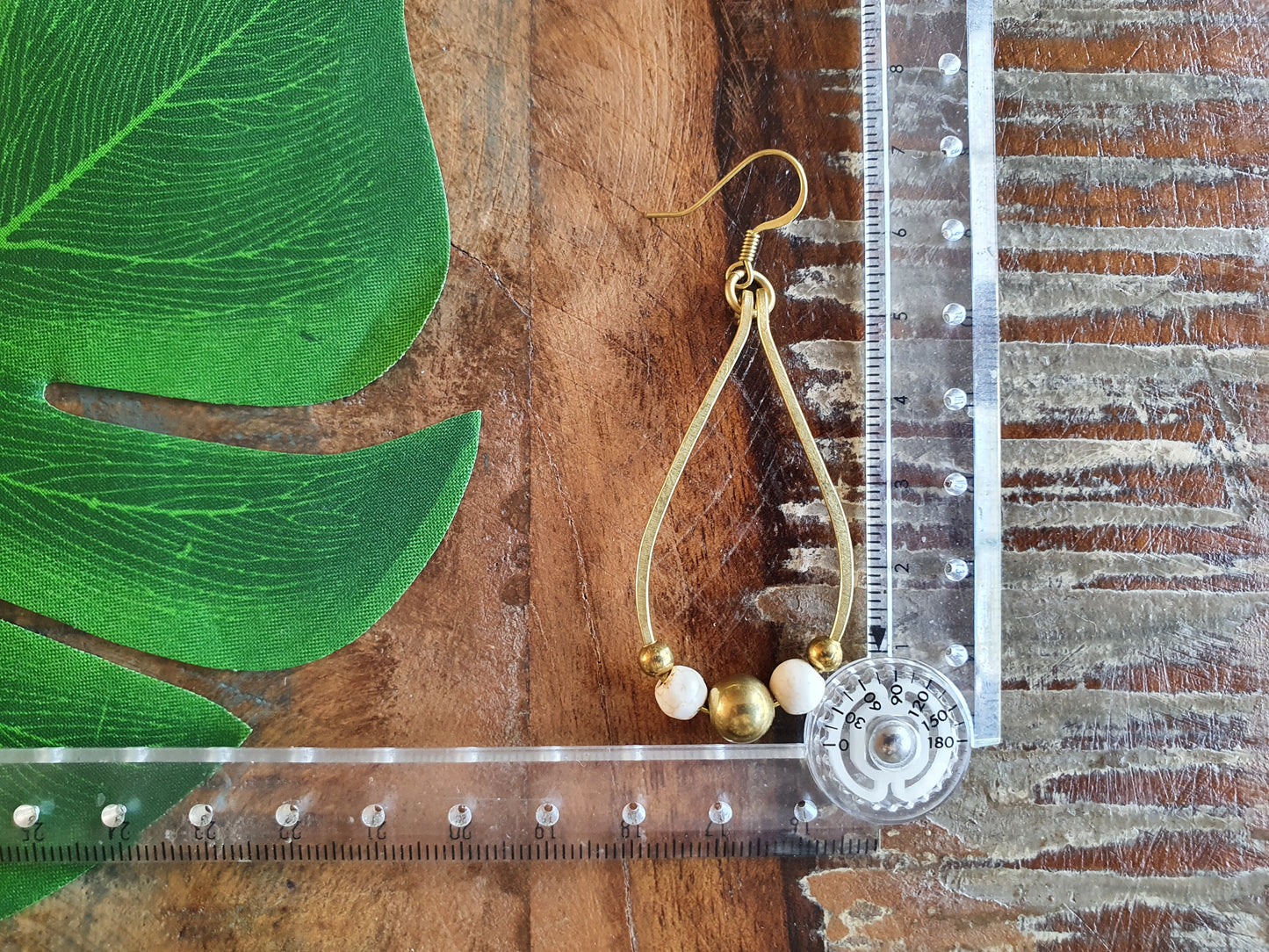 Wire earrings,raindrop earrings,dangle drop earrings,white howlite earrings,gold bead earrings,boho earrings,tribal earrings,gold earrings