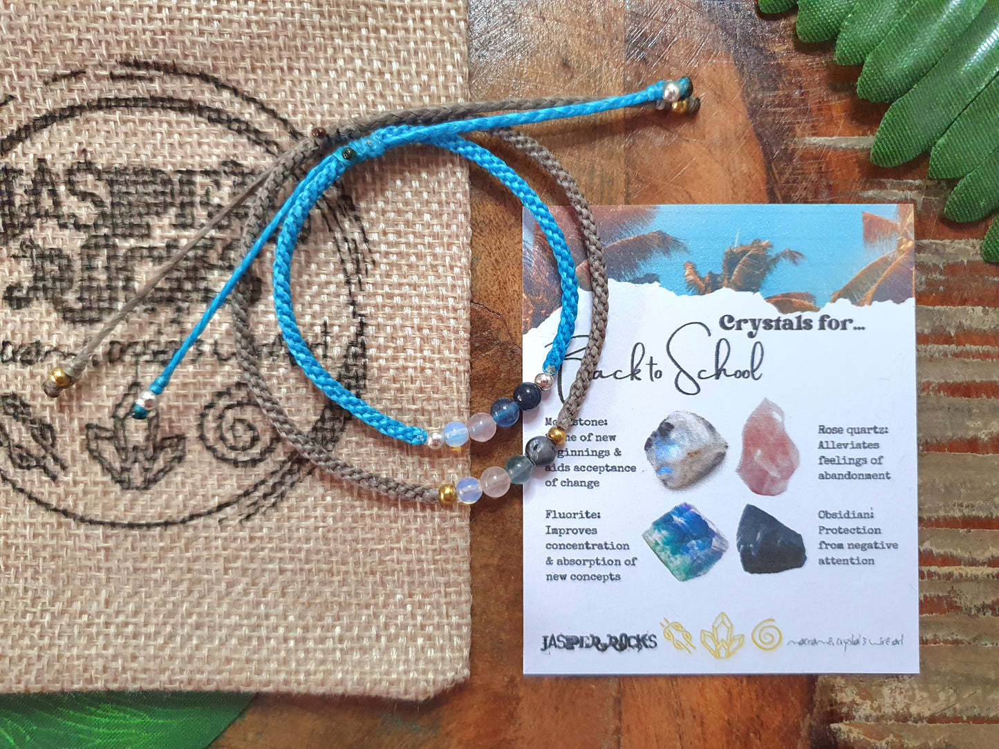 Back to school gift, Crystals for students, pupils university collage, gift for new term semester, crystal bracelet for kids crystal starter