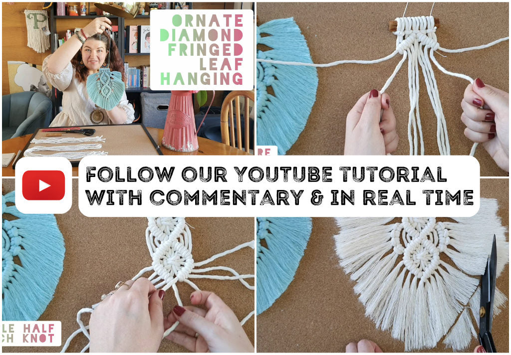 Macrame leaf DIY kit craft kit, custom colour botanical decor, make your own thoughtful thoughtful mindful creative crafty gift activity