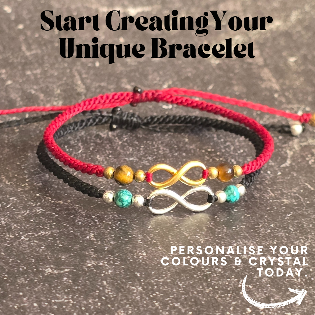 Autism Infinity Bracelet, Custom Cord & Crystal, Neurodiversity Gift, Autism Pride Jewellery, Brass or Sterling Silver, Personalised