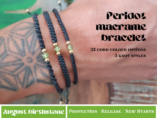 Men's bracelet, peridot bracelet for men, August birthstone gift birthday, anxiety healing aura cleanse detoxify focus chakra choose colour