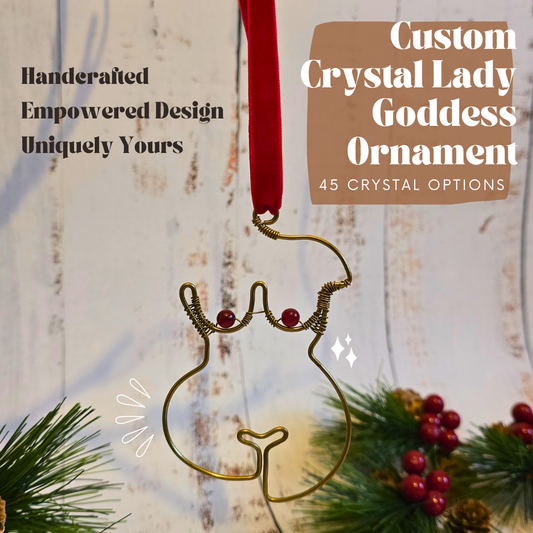 Handmade Brass Female Body Ornament with Custom Crystals, Feminist Art Christmas Bauble, Empowered Woman Decoration, Alternative Xmas Gift