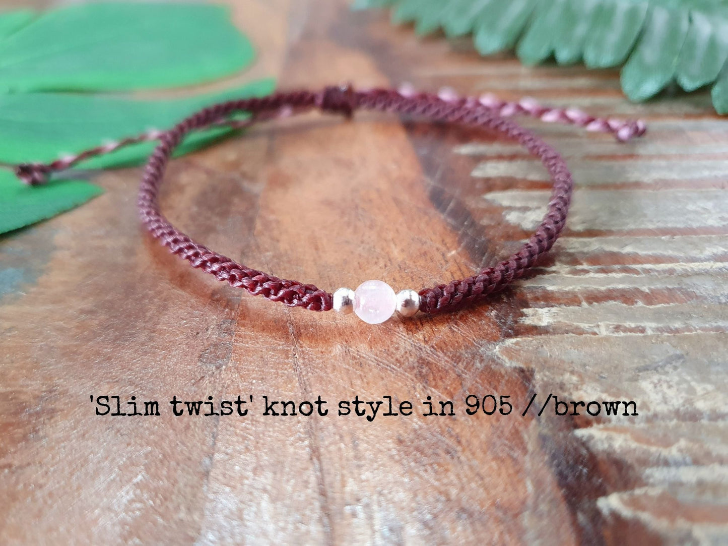 Rose quartz & 925 silver beaded macrame bracelet, crystals for love, choose colour crystal love happiness, bracelet for men women girl frien