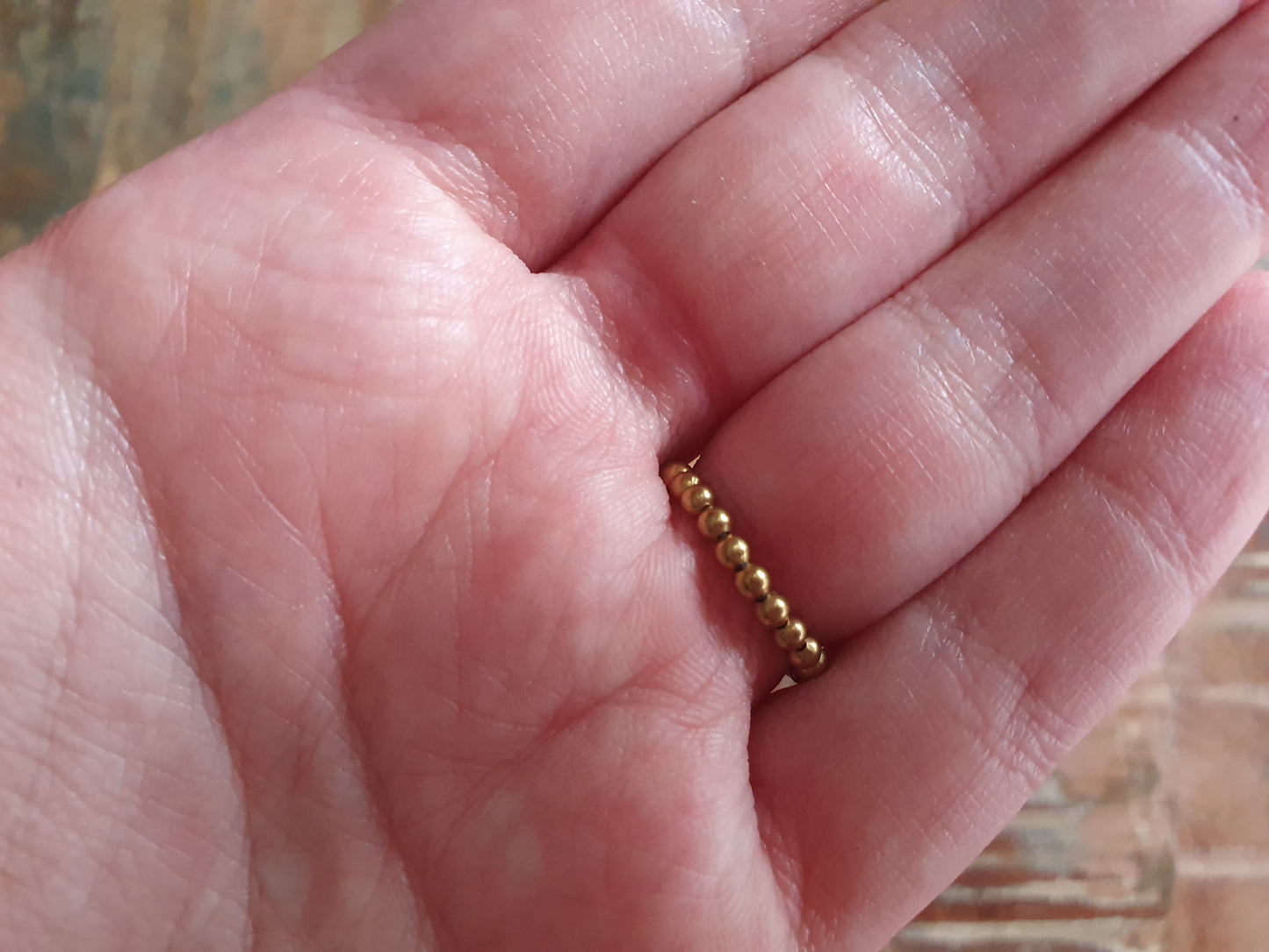 Elephant ring,gold ring,bead ring,gold bead,tiny ring,boho ring,hippie ring,size K ring,size 5.5 ring,small ring,chic ring,elephant jewelry