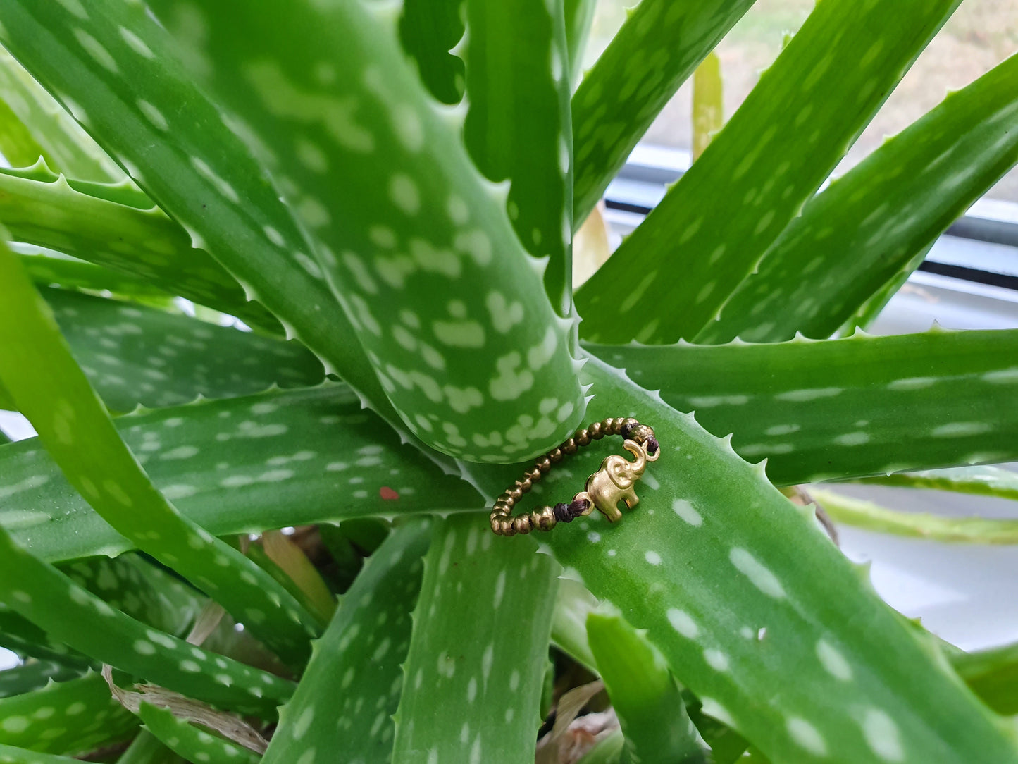 Elephant ring,gold ring,bead ring,gold bead,tiny ring,boho ring,hippie ring,size K ring,size 5.5 ring,small ring,chic ring,elephant jewelry