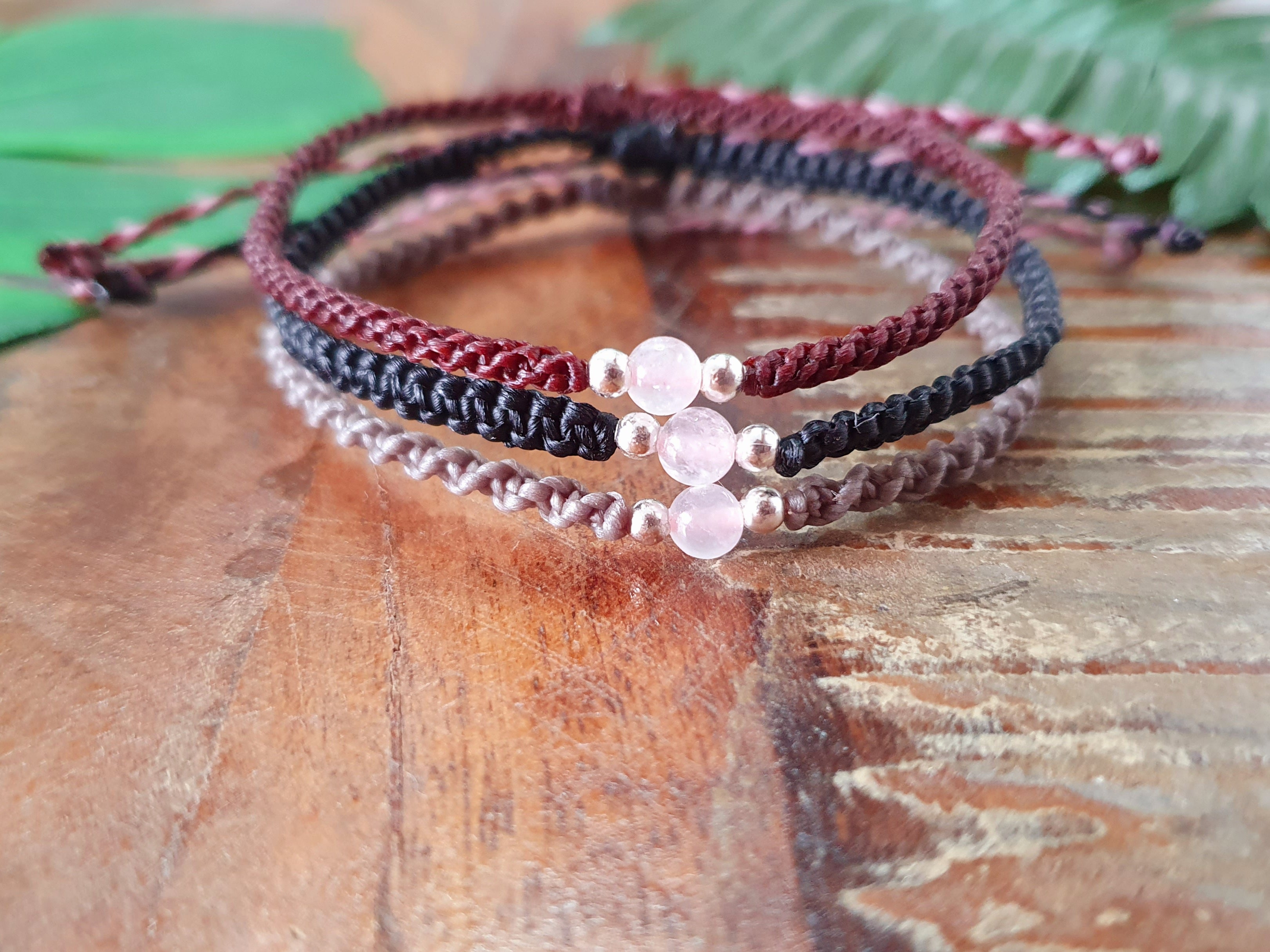 Beliano Macrame Bracelet - Flatbeads Bracelet Pyramid Rose Quartz - Gemstone Bracelet - Rosegold incl. Diamonds outlets - Lifestyle Bracelet