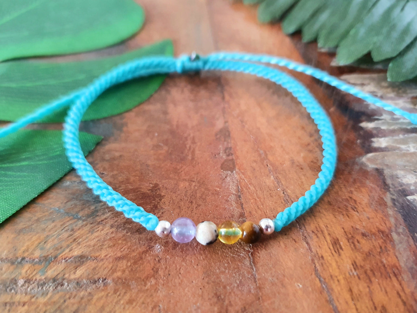 Crystals for small business owner, gift for small business owner, bracelet for small business owner, custom colour macrame bracelet