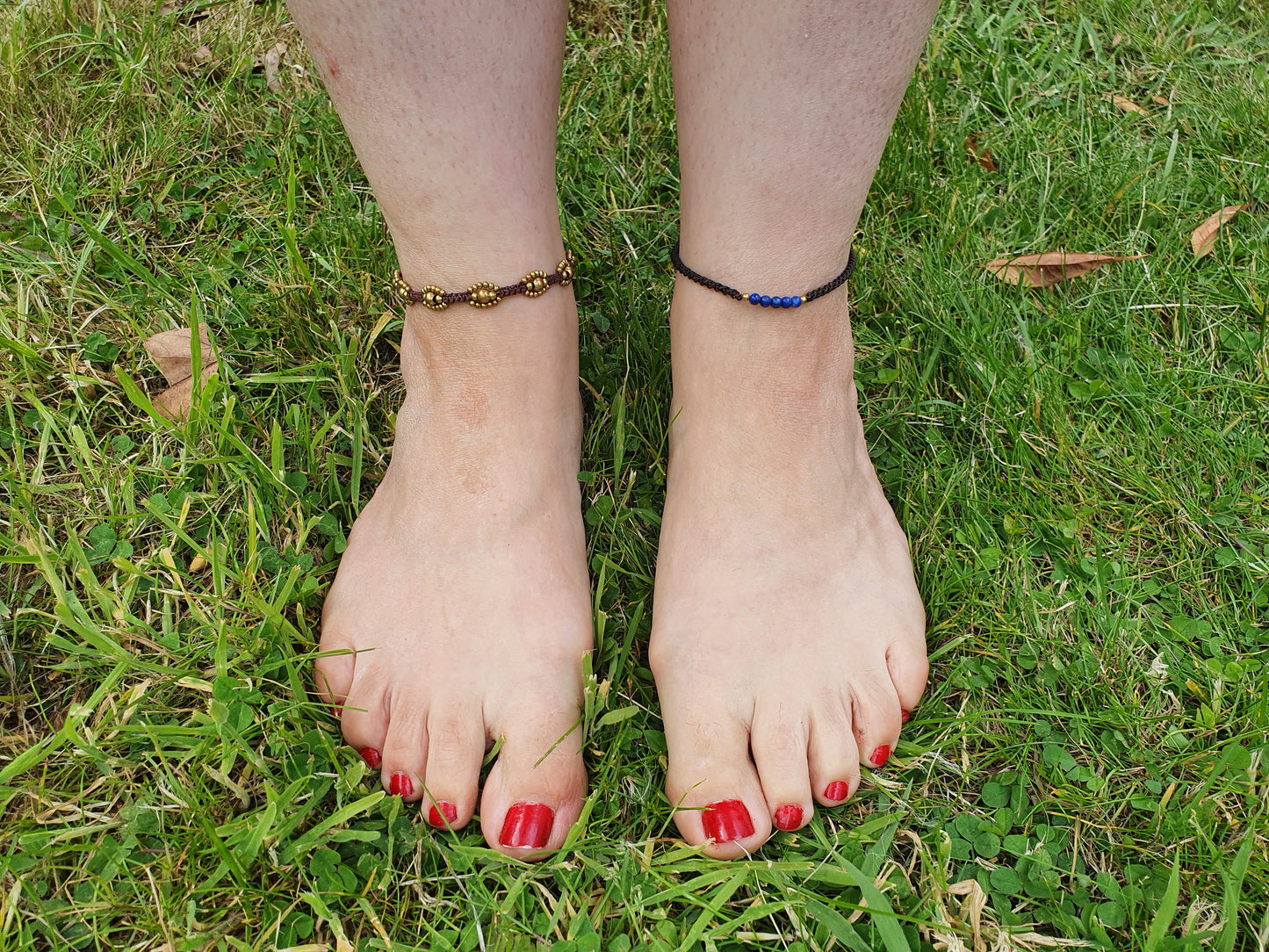 Custom crystal & macrame braided anklet / Choose gemstone choose colour / boho anklet / wanderer surfer witch anklet band / waterproof ankle