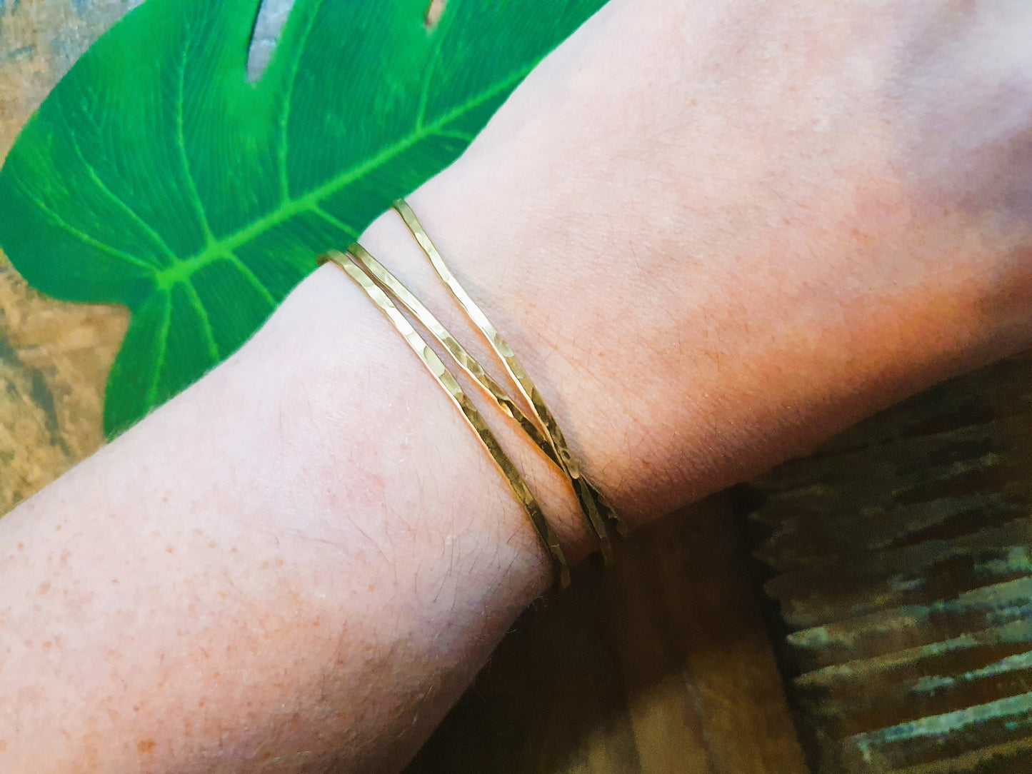 SET OF 3 gold brass bangles, boho tribal ethnic African Thai bangles, stacking statement bracelet cuff, metallic queen jewellery