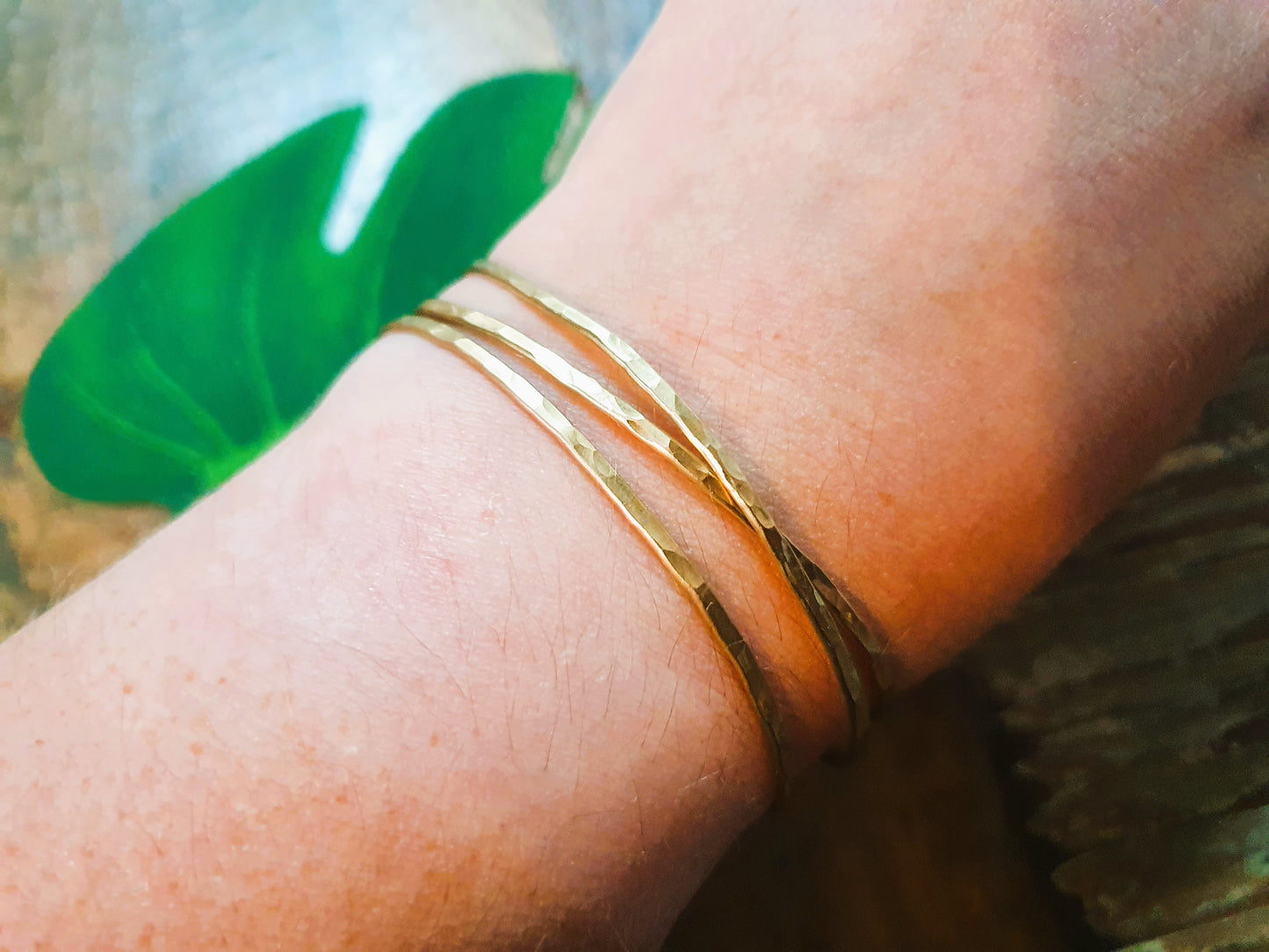 SET OF 3 gold brass bangles, boho tribal ethnic African Thai bangles, stacking statement bracelet cuff, metallic queen jewellery