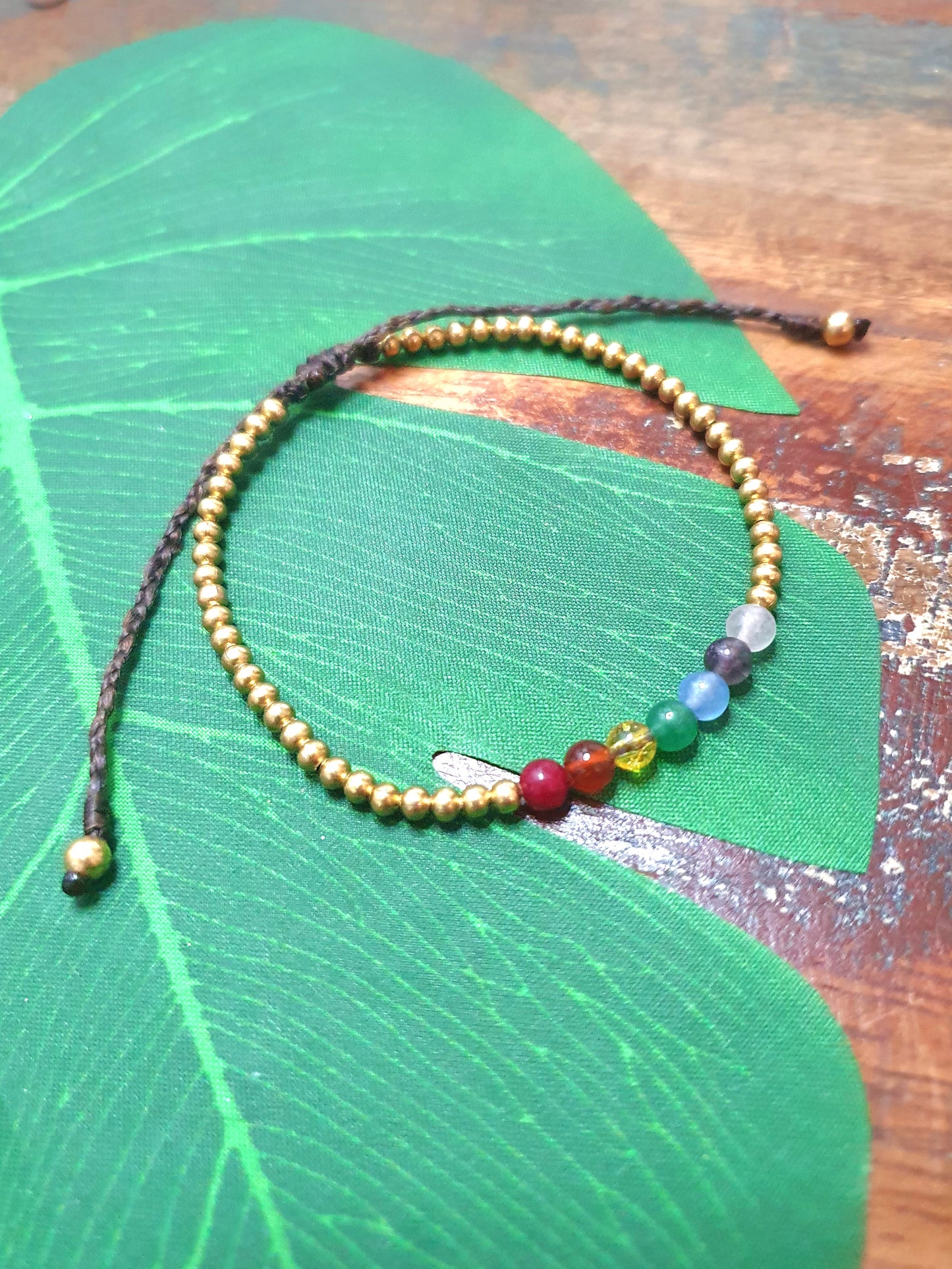 Rainbow crystal beaded bracelet, chakra gemstone & gold brass bead, rubellite orange agate citrine jade blue agate amethyst rose quartz, beaded stacking