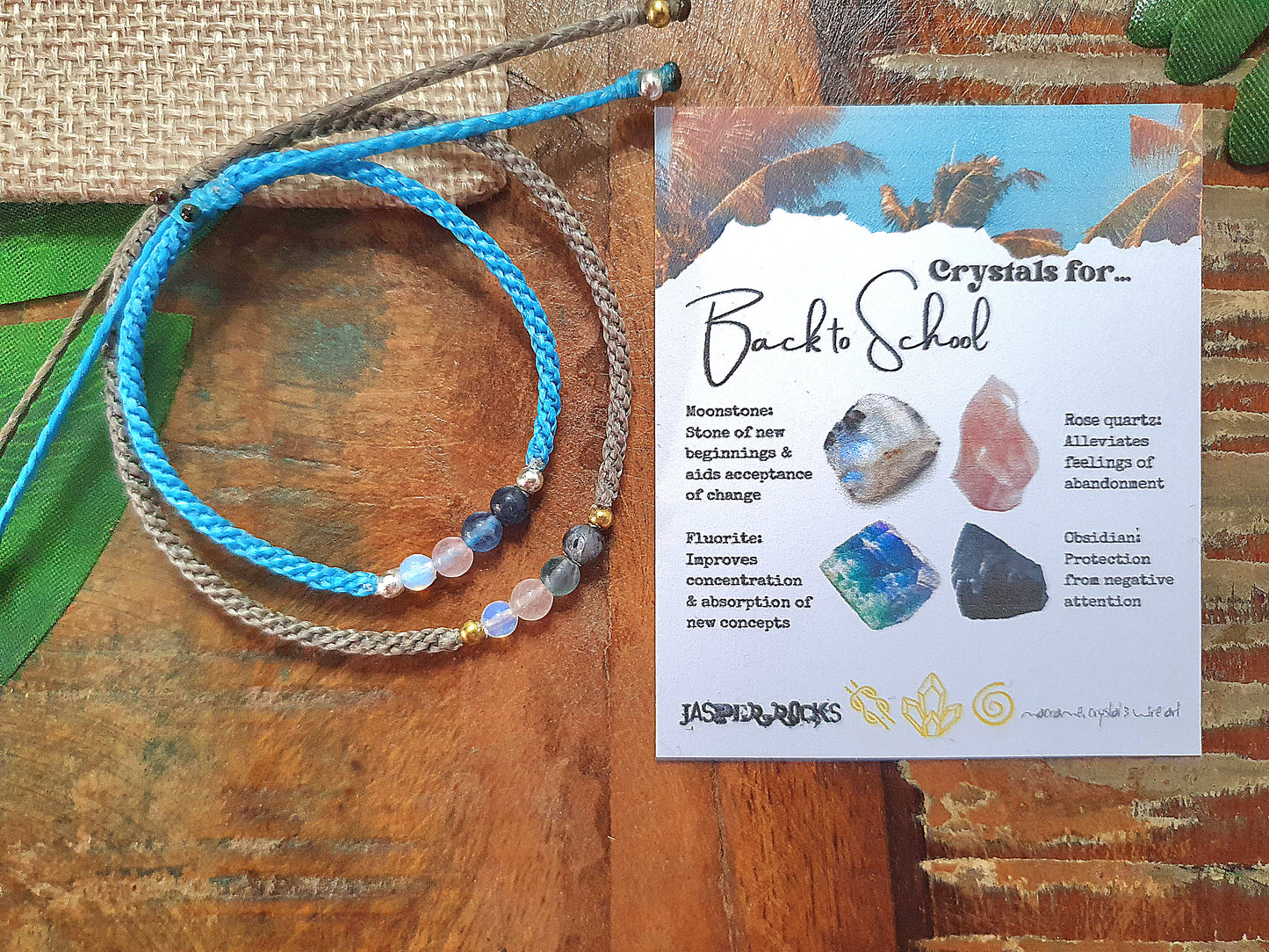 Back to school gift, Crystals for students, pupils university collage, gift for new term semester, crystal bracelet for kids crystal starter