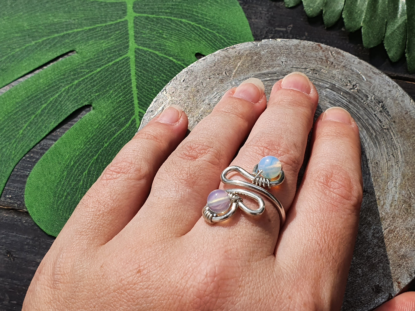 925 sterling silver double crystal ring, amethyst citrine aquamarine spinner fidget anxiety sensory ring, custom gemstone silver birthstone ring