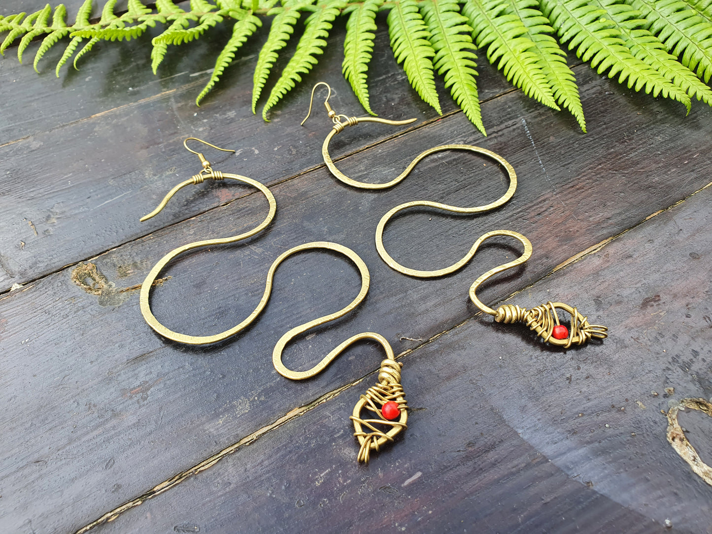 Large snake earrings, Halloween costume, red howlite, serpent spooky gothic wire art crystal earrings, dress goth gold witchy medusa