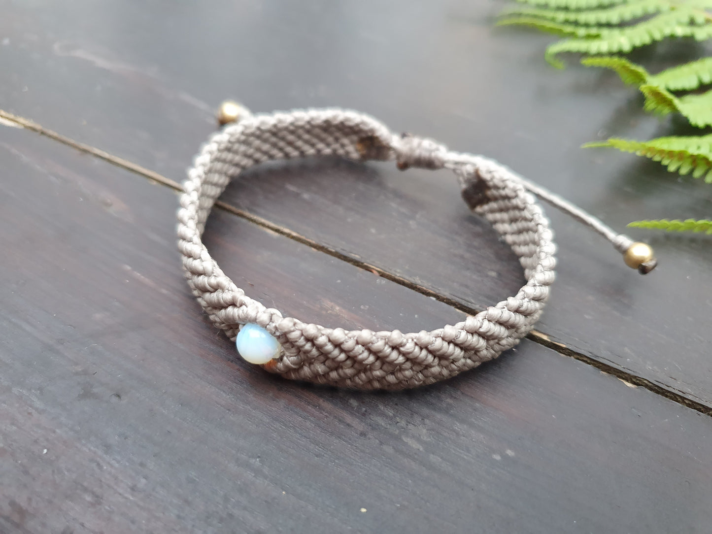 Thick macrame crystal bracelet for men, birthstone custom crystal colour braided cord, Thai boho hippie beach tribal unisex wrist band