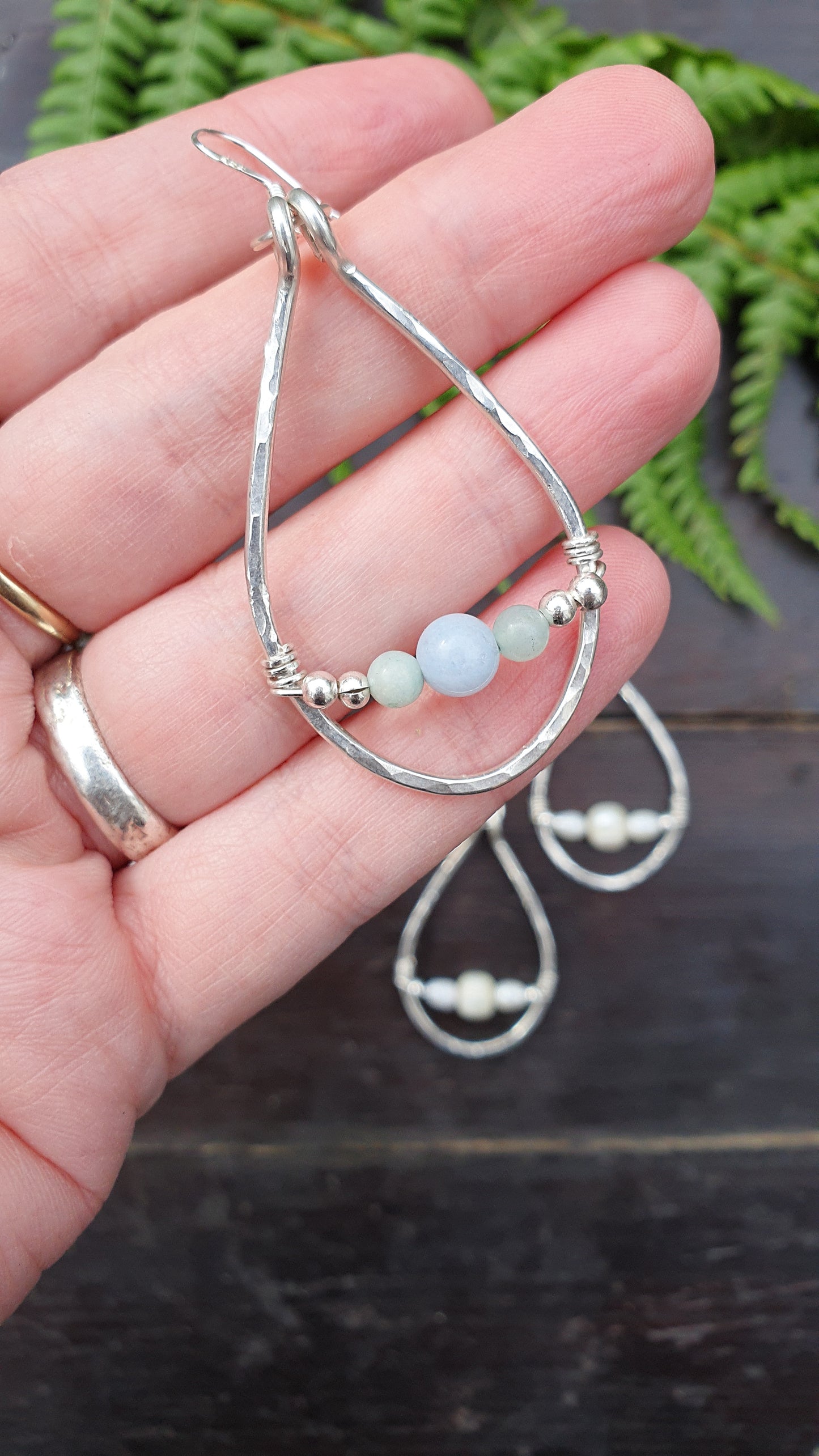 Silver & crystal raindrop earrings, 925 sterling silver wire art crystal gemstone, silver boho earrings for mothers day, July birthstone