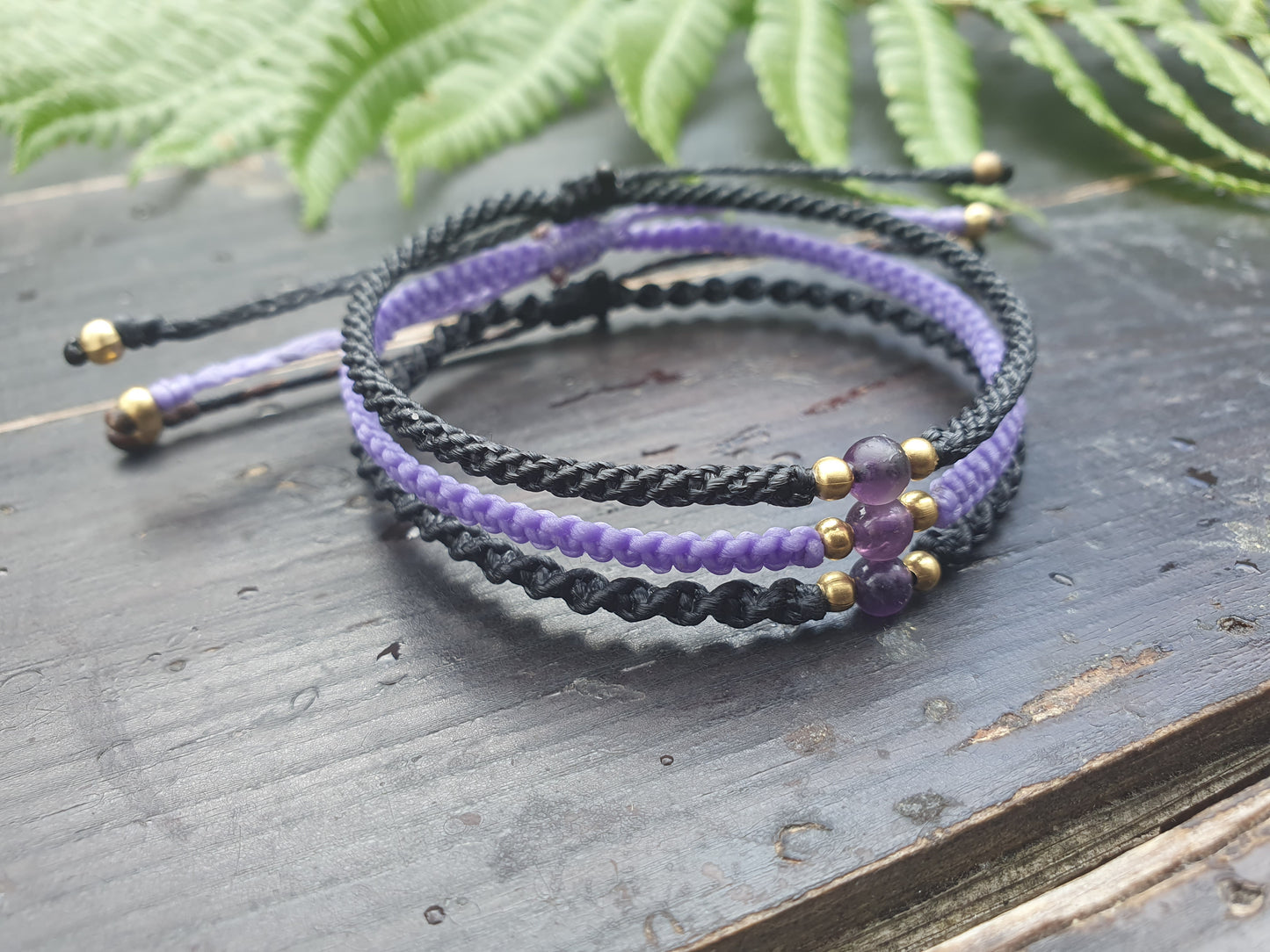 Men's bracelet, amethyst bracelet for men, February birthstone gift birthday, anxiety healing sobriety teetotal anniversary choose colour