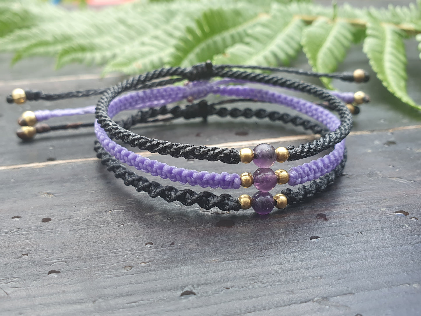 Men's bracelet, amethyst bracelet for men, February birthstone gift birthday, anxiety healing sobriety teetotal anniversary choose colour