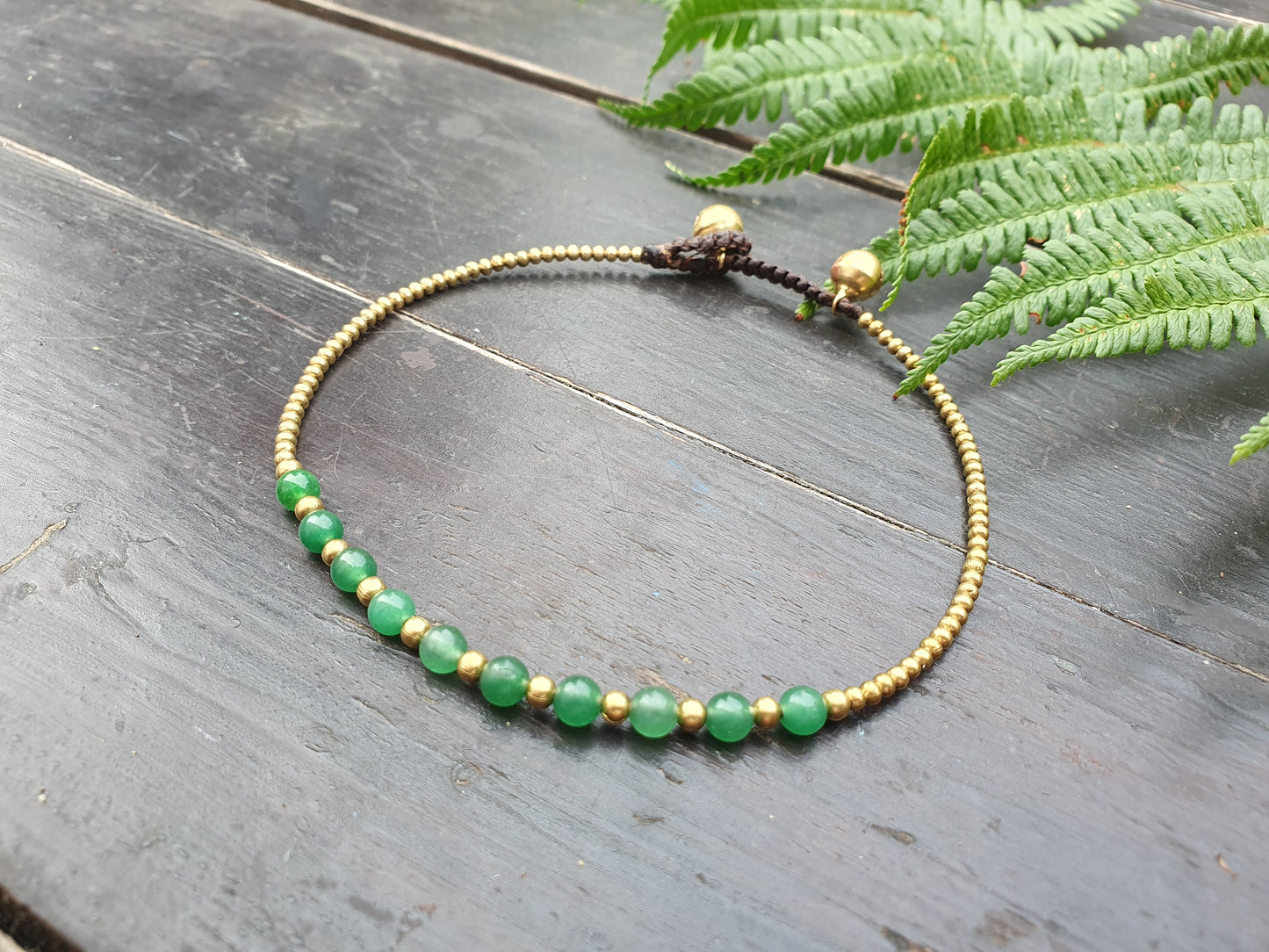 Jade stone anklet,green anklet,gold bead anklet,green gemstone anklet,gold stone anklet,gold bead anklet,thai anklet,boho anklet,beach jewel