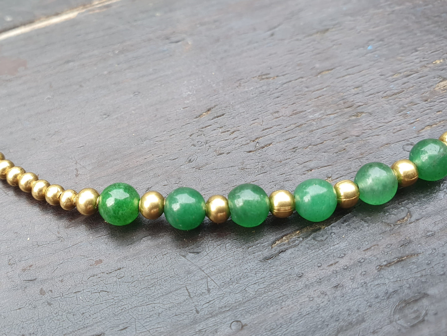 Jade stone anklet,green anklet,gold bead anklet,green gemstone anklet,gold stone anklet,gold bead anklet,thai anklet,boho anklet,beach jewel