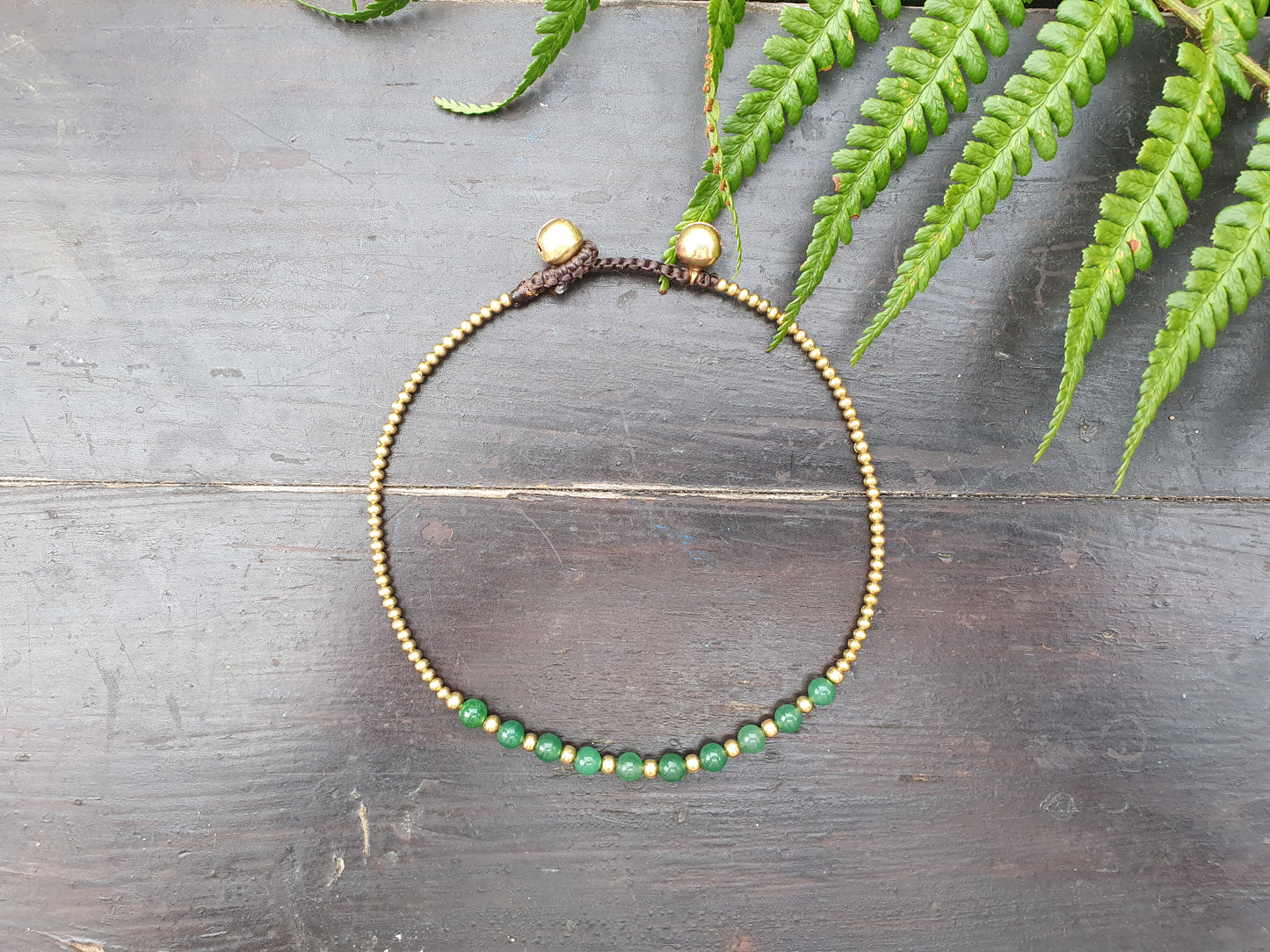 Jade stone anklet,green anklet,gold bead anklet,green gemstone anklet,gold stone anklet,gold bead anklet,thai anklet,boho anklet,beach jewel