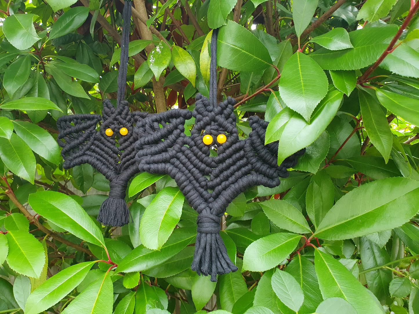 Halloween CRAFT KIT, Black BAT macrame crystal decor hanging, make your own macrame, halloween crafts, spooky family activity, craft kit