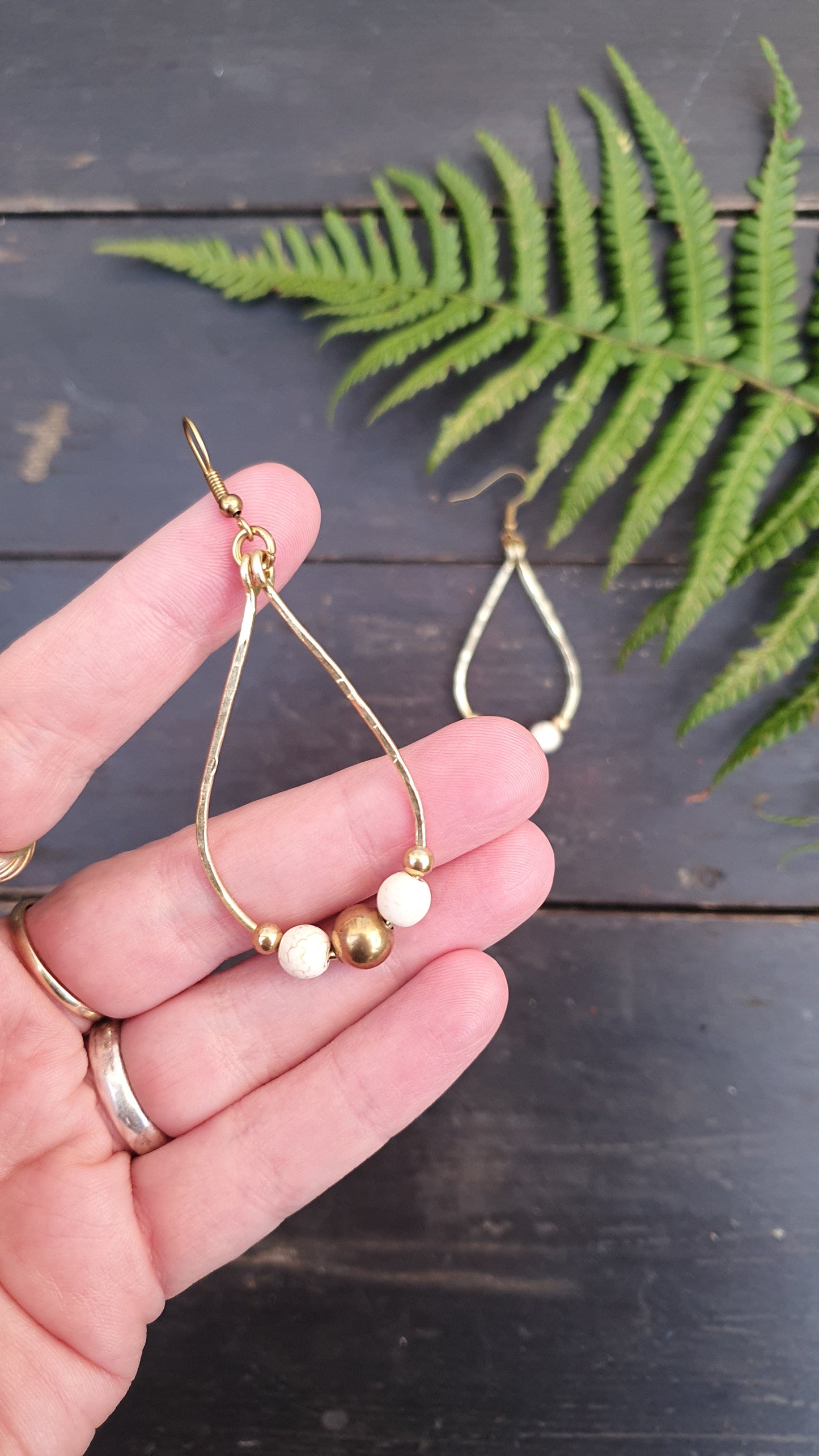 Wire earrings,raindrop earrings,dangle drop earrings,white howlite earrings,gold bead earrings,boho earrings,tribal earrings,gold earrings