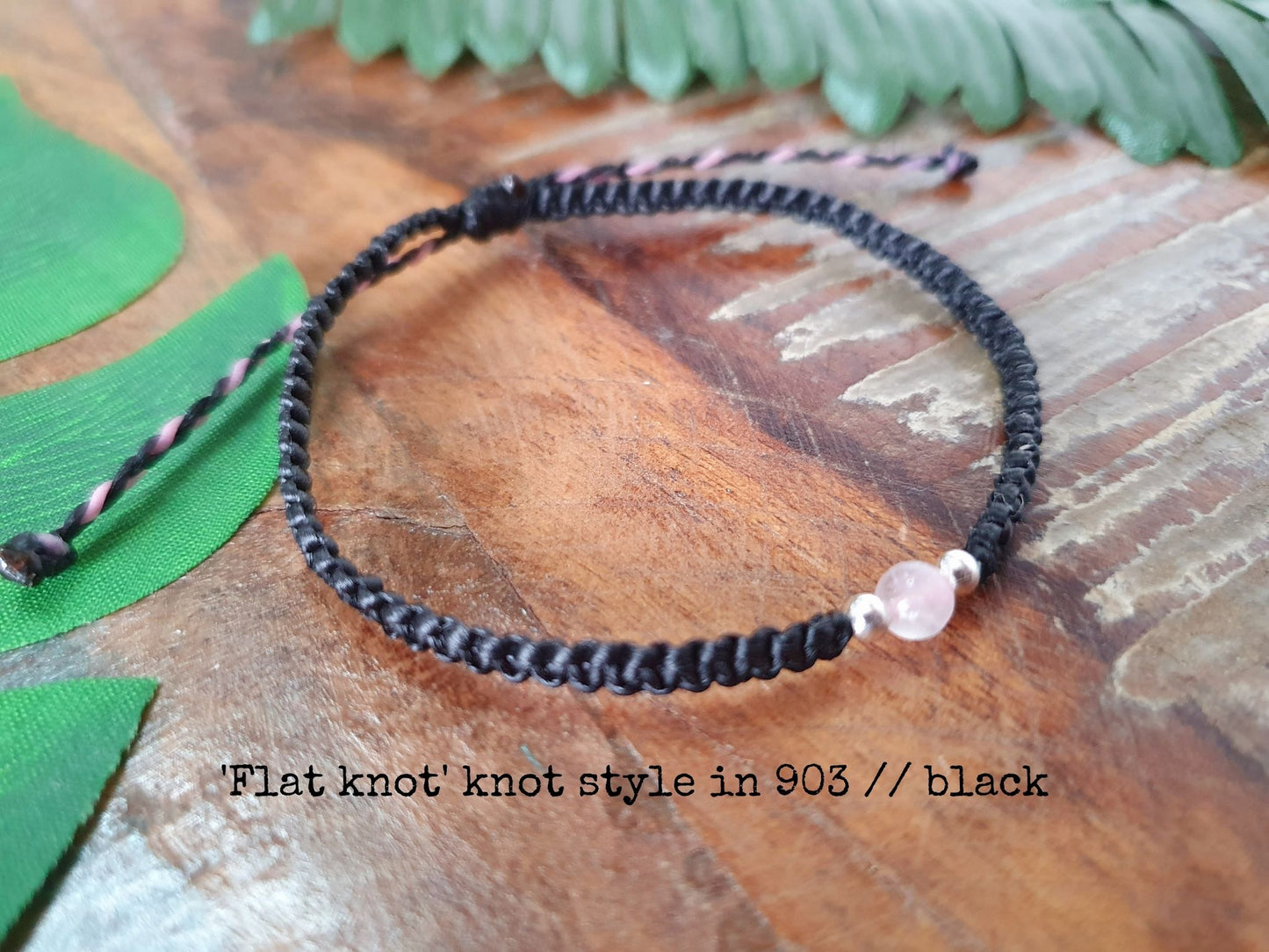 Rose quartz & 925 silver beaded macrame bracelet, crystals for love, choose colour crystal love happiness, bracelet for men women girl frien