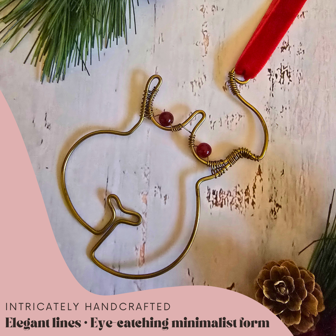 Handmade Brass Female Body Ornament with Custom Crystals, Feminist Art Christmas Bauble, Empowered Woman Decoration, Alternative Xmas Gift