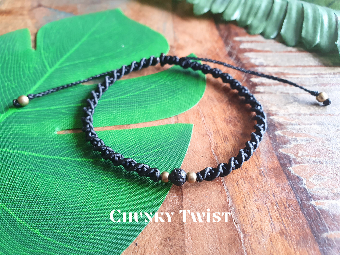 Men's bracelet, lava bracelet for women men, cord 1st anniversary gift choose colour calming grounding black stone black father's day son