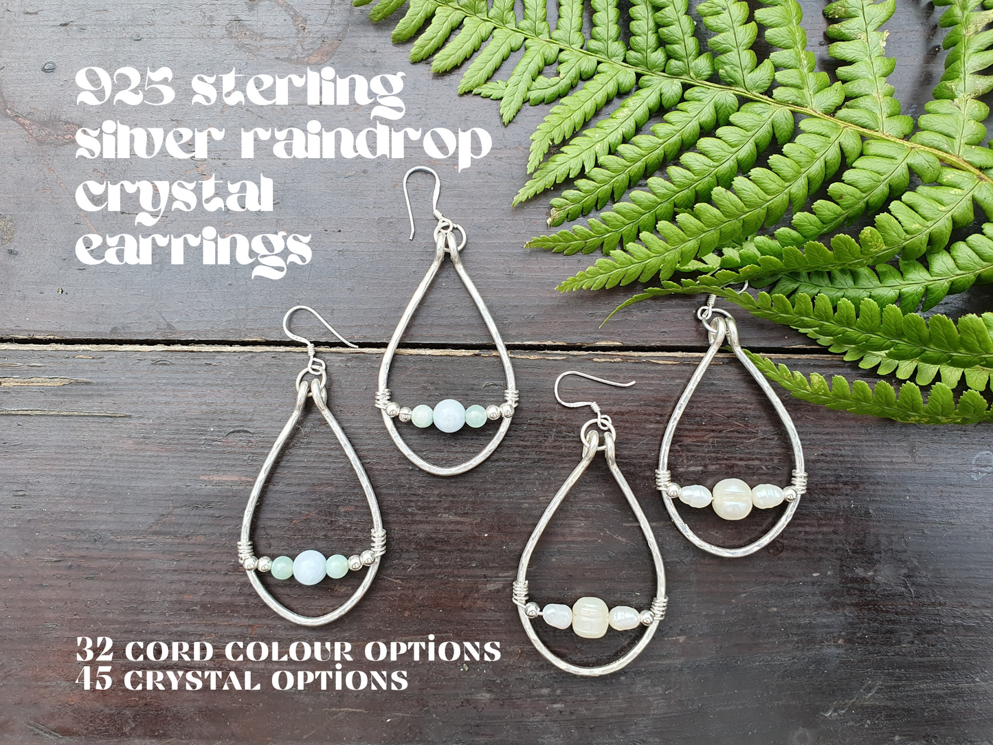 Silver & crystal raindrop earrings, 925 sterling silver wire art crystal gemstone, silver boho earrings for mothers day, July birthstone