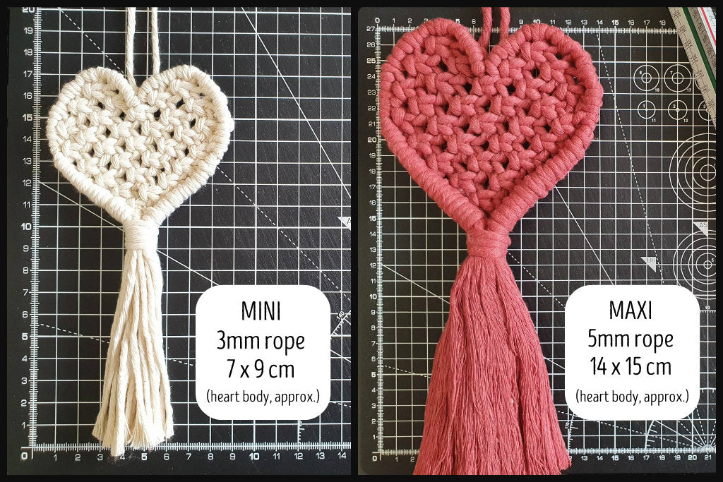 Macrame heart DIY kit craft gift, love ornament hanging mothers day, make own lockdown thoughtful mindful creative crafty couples activity