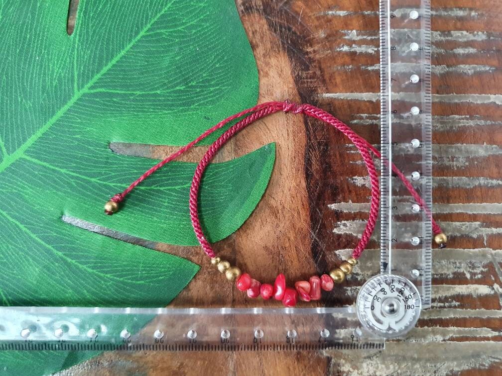 Red howlite crystal bracelet, adjustable dark red macrame boho gemstone base chakra tribal waterproof gift for men women cord anniversary