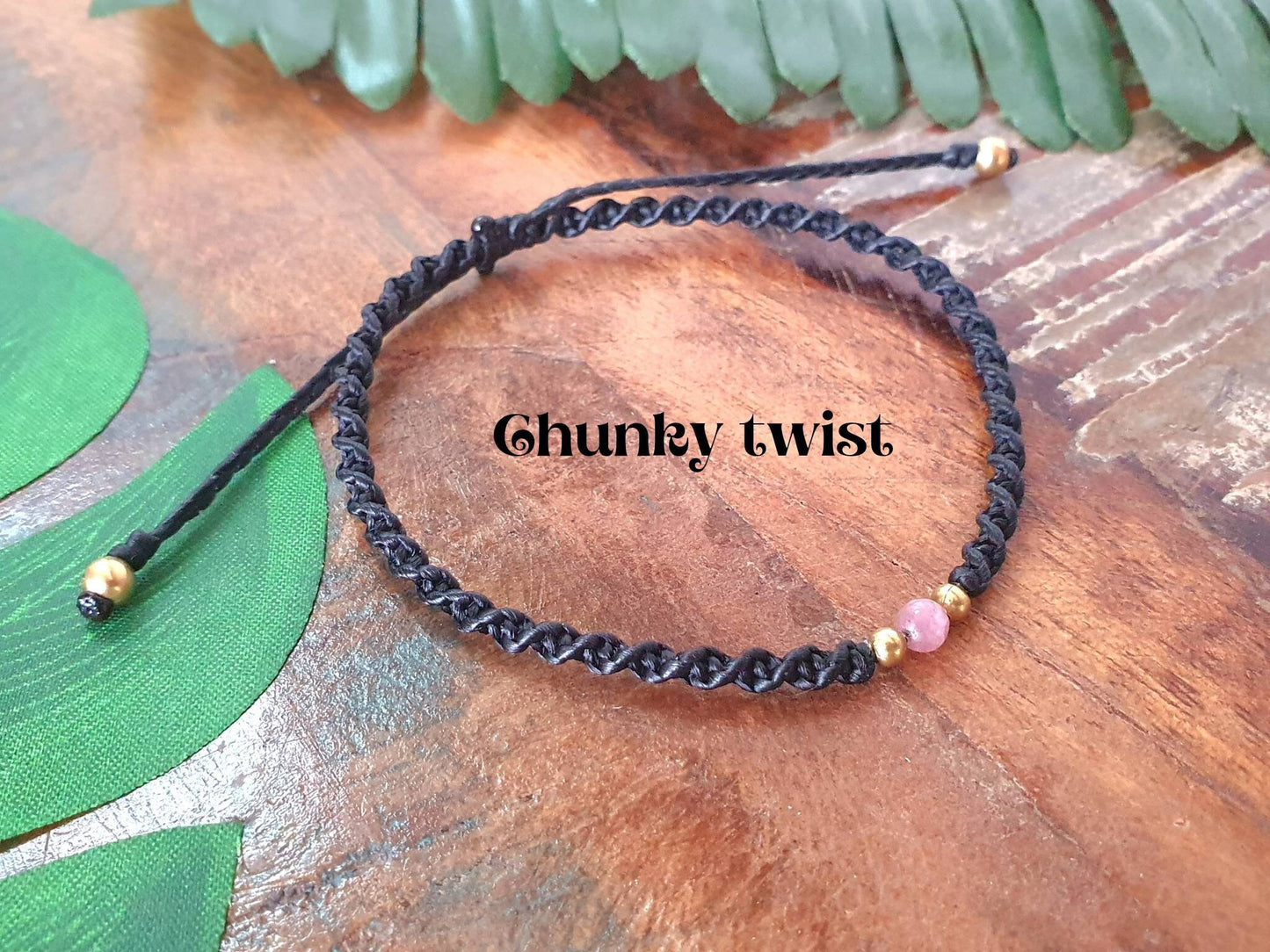 Men's bracelet, pink tourmaline bracelet for men, October birthstone gift birthday, happy healing love protection chakra choose cord colour