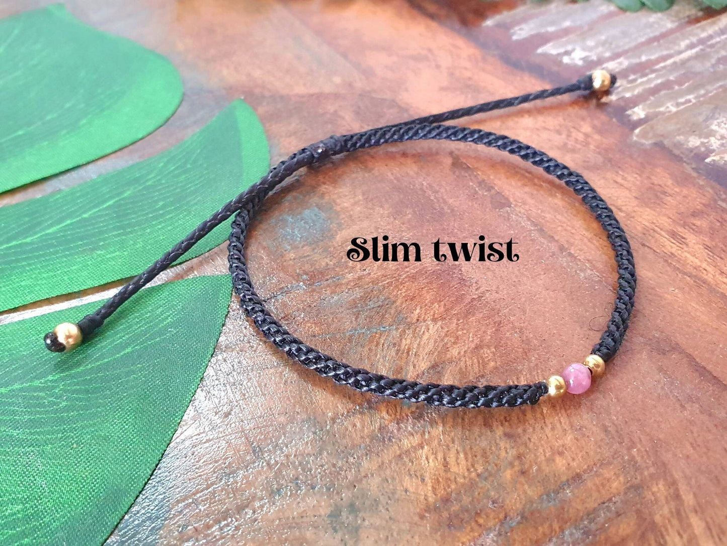 Men's bracelet, pink tourmaline bracelet for men, October birthstone gift birthday, happy healing love protection chakra choose cord colour