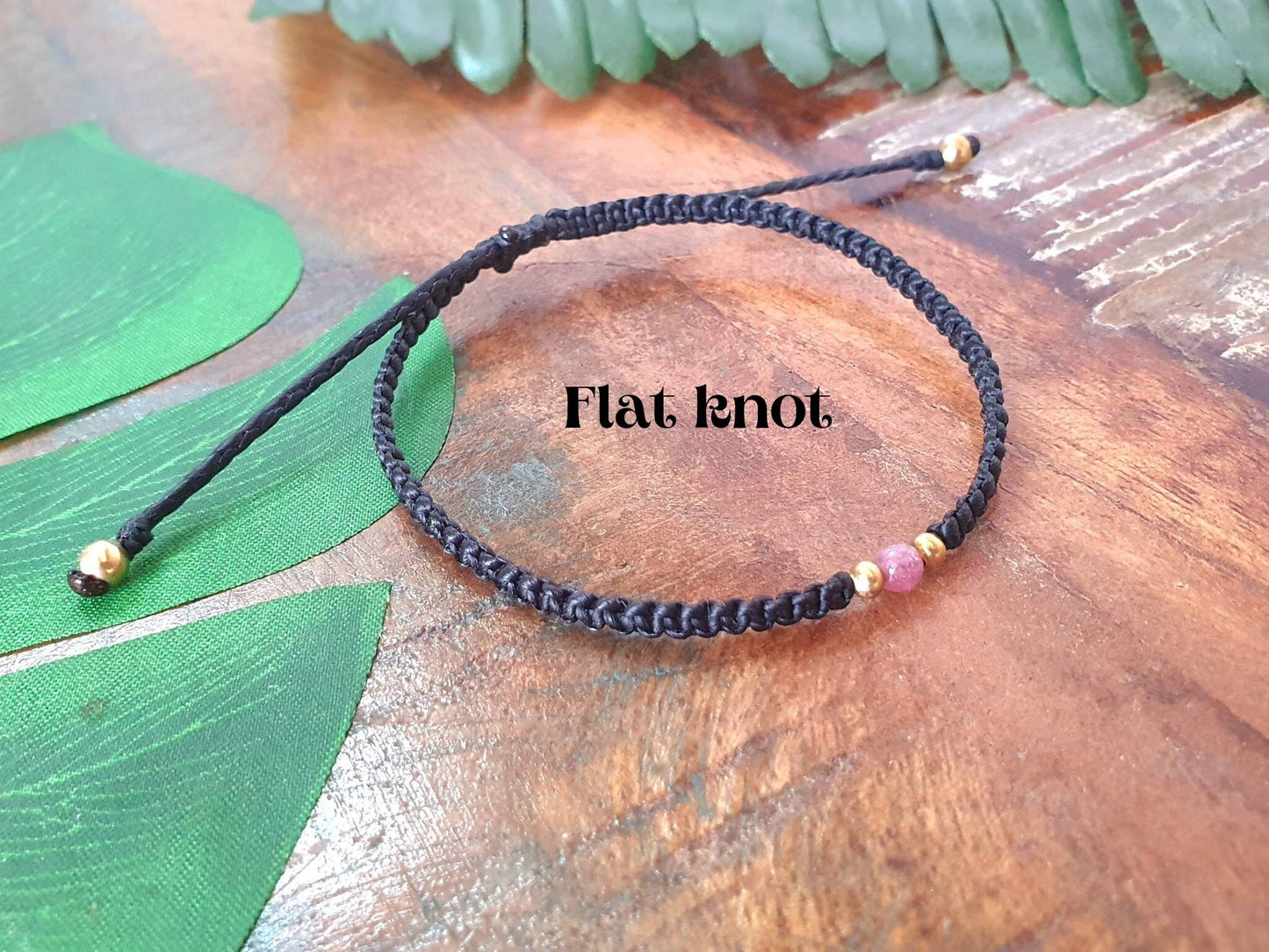 Men's bracelet, pink tourmaline bracelet for men, October birthstone gift birthday, happy healing love protection chakra choose cord colour